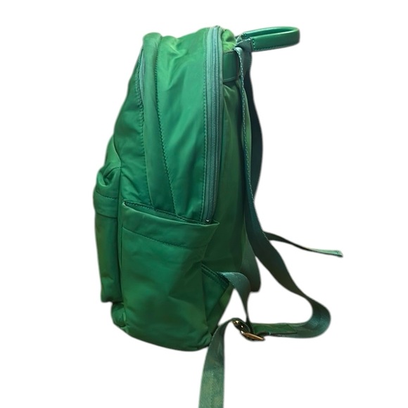 Tory Burch Ella Logo Nylon Adjustable Dual Zip Compartment Backpack in Arugula - Picture 4 of 16